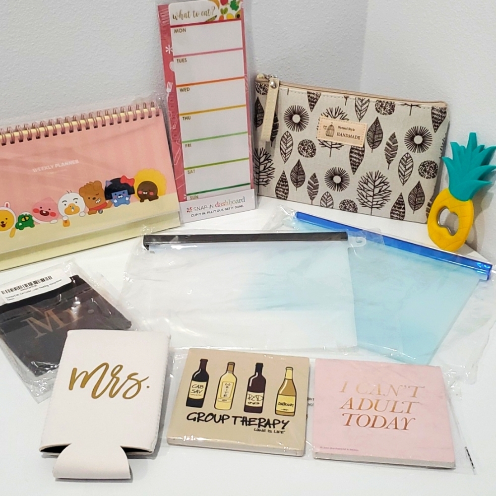 Coasters, Coozies, Reuseable Zip Bags, Planner, Cosmetics Bag, Bottle Op…